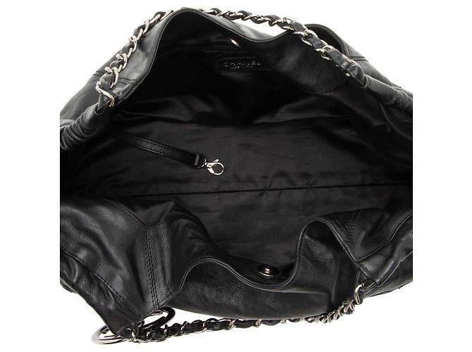 Gabrielle Chanel Tote Shopper Petit Cocos in Pelle di Vitello Nero - vista 7