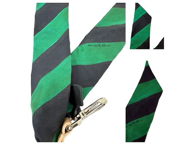 Borsa in pelle di vitello di seta Fendi You Strap verde e nero - vista 4