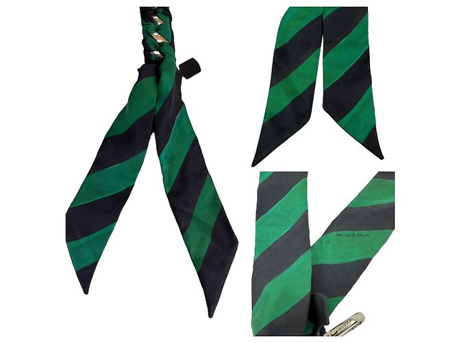Borsa in pelle di vitello di seta Fendi You Strap verde e nero - vista 5