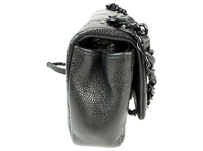 Borsa a tracolla mini quadrata Incognito in caviar trapuntato nero di Chanel - vista 7