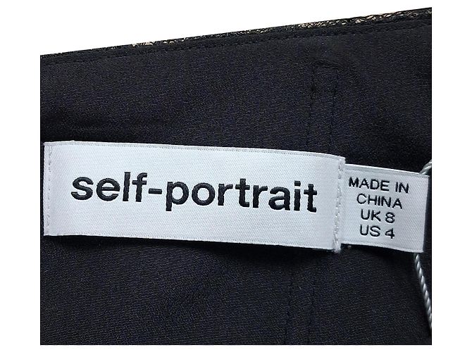 Self portrait Asymmetrische Spitzenbluse mit langen Ärmeln von Self-Portrait aus schwarzem Polyester - Ansicht 3