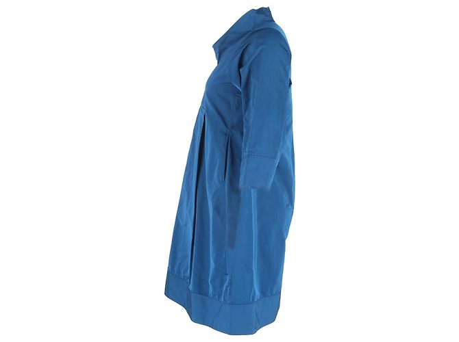 Abito in cotone blu navy con colletto alto e maniche 3/4 di Jil Sander, lunghezza al ginocchio - vista 2