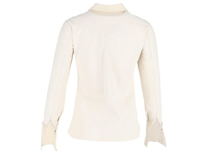 Sportmax Langarmhemd mit Knöpfen aus ivory Polyester Weiß Roh - Ansicht 3