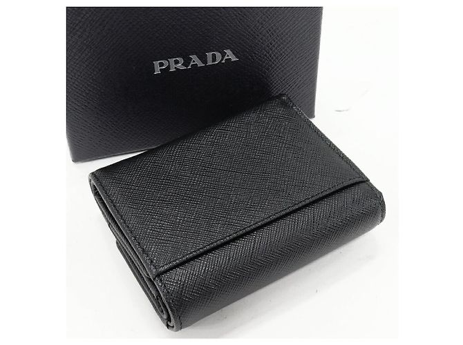 Billetera Compacta Saffiano 1MH043 de Prada Negro - vista 2
