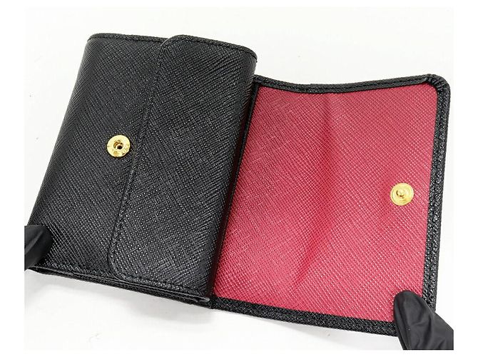 Billetera Compacta Saffiano 1MH043 de Prada Negro - vista 3