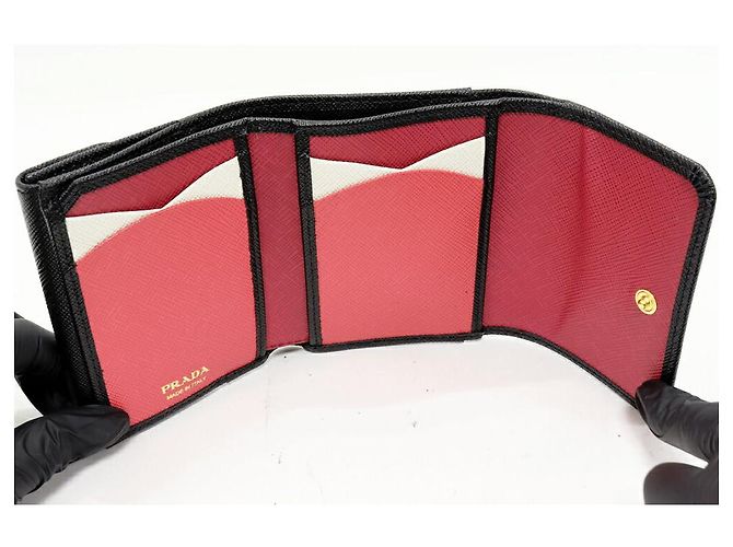 Billetera Compacta Saffiano 1MH043 de Prada Negro - vista 4