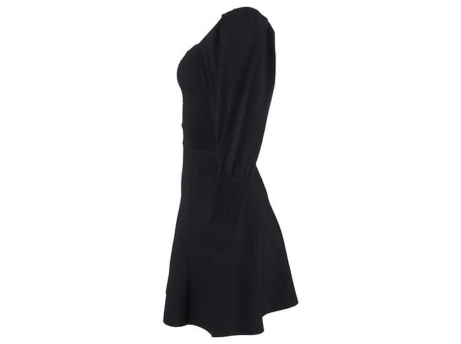 Vestido Mini Smock Sandro Ornela em Viscose Preta Preto - vista 2