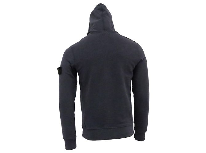 Sudadera con capucha y cordón Stone Island con parche de brújula en algodón gris oscuro - vista 4