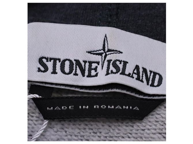 Sudadera con capucha y cordón Stone Island con parche de brújula en algodón gris oscuro - vista 6