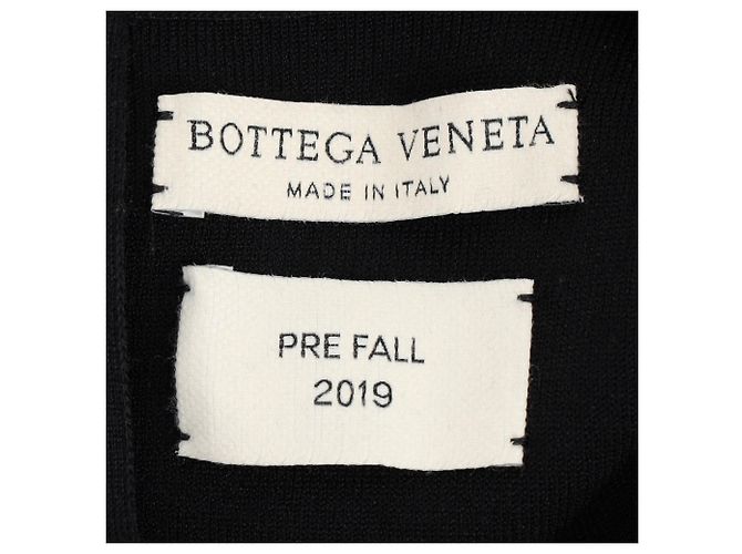 Abito midi a maniche lunghe e collo alto Bottega Veneta in viscosa nera - vista 4
