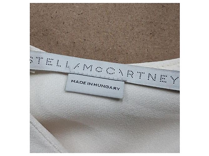 Stella Mc Cartney Vestido Mini con Flecos Efecto Capa Krista de Stella McCartney en Viscosa Blanca Blanco Crudo - vista 3