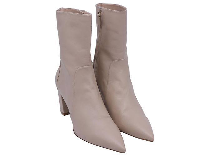 Stivaletti con punta a punta Renegade di Stuart Weitzman in pelle beige - vista 3