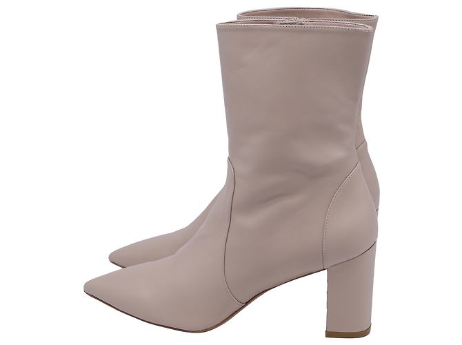 Stivaletti con punta a punta Renegade di Stuart Weitzman in pelle beige - vista 4