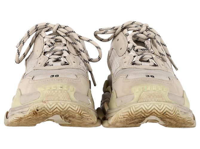 Baskets Triple S Balenciaga en polyester beige - vue 2