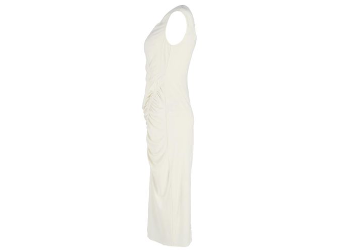 Self portrait Asymmetrisches Midikleid aus gerüschtem Stretch-Jersey in ivory Polyester Weiß Roh - Ansicht 2