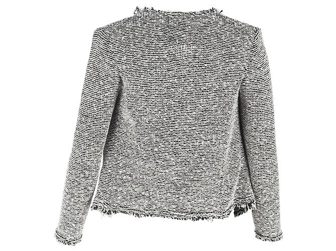 Blazer abierto de tweed Iro Azure en algodón negro y blanco - vista 3