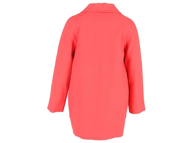 Moschino Single-Breasted Coat wit Pockets in Coral Wool - view 3