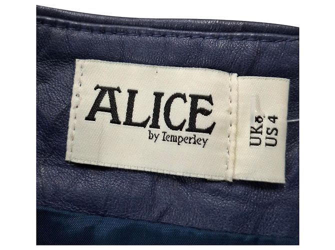 Alice by Temperley Falda Mini A-Line Alice de Temperley en Cuero Azul - vista 3