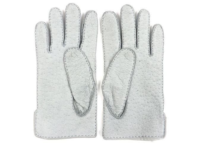 H Motif Lederhandschuhe von Hermès Grau - Ansicht 3