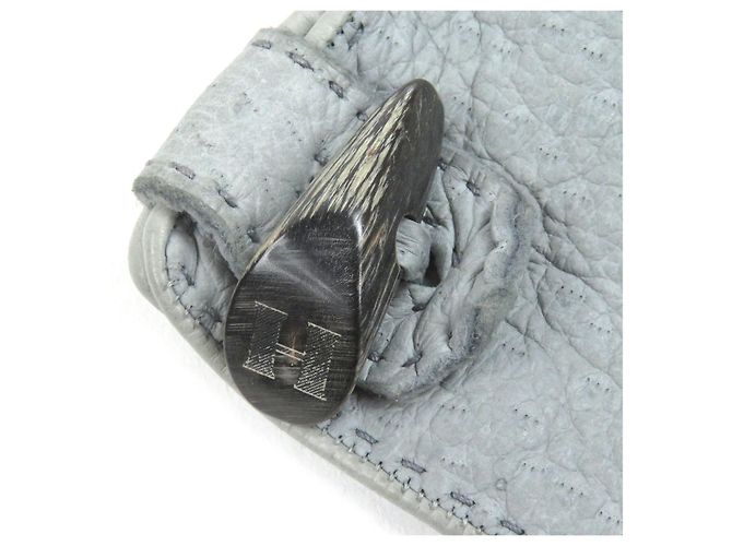 H Motif Lederhandschuhe von Hermès Grau - Ansicht 4