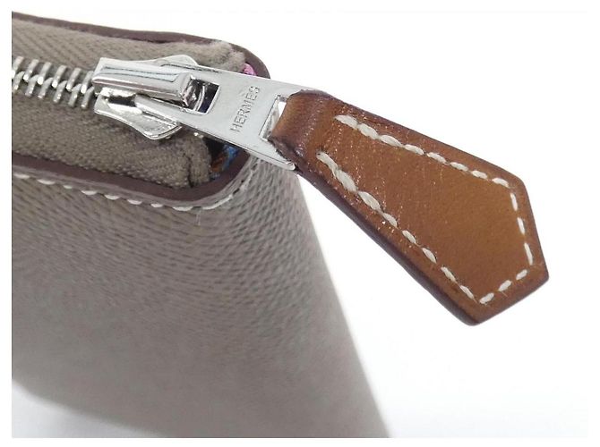 Silk In Cartera Larga de Seda EN LIBERTE de Hermès en Epsom Clásico Gris - vista 4