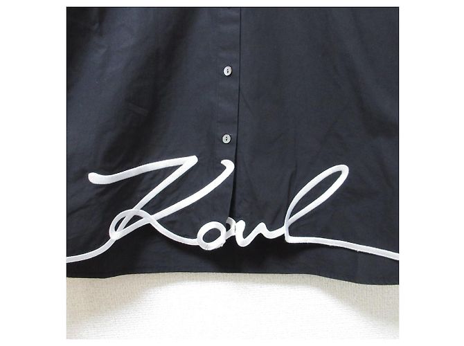 Autre Marque Camisa de algodón bordada Karl Lagerfeld Negro - vista 7