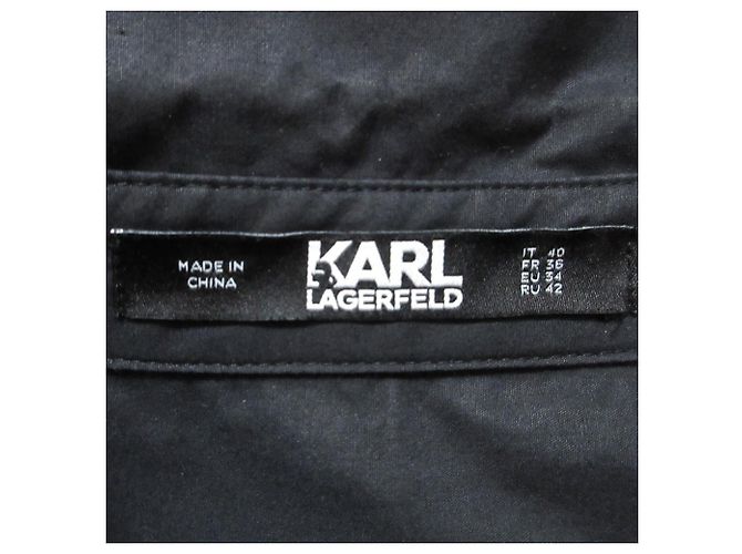 Autre Marque Camisa de algodón bordada Karl Lagerfeld Negro - vista 9
