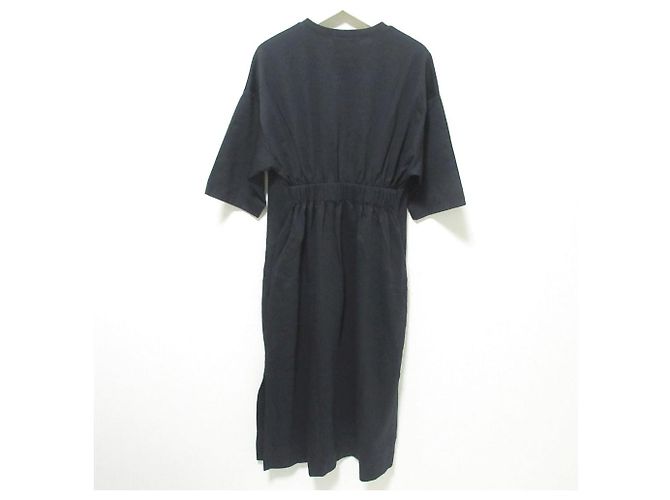 Autre Marque Langes Kleid mit Raffung am Rücken ebure Schwarz - Ansicht 2