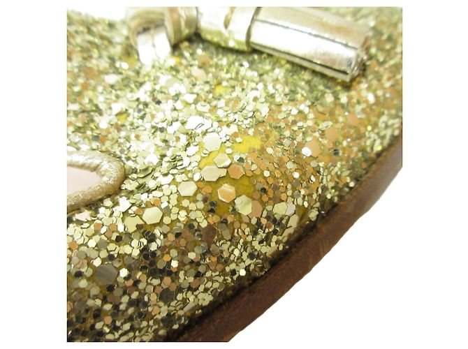 Miu Miu Ballerine da Opera con Frange Glitter D'oro - vista 11
