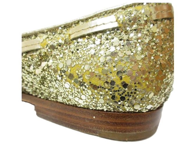 Miu Miu Ballerine da Opera con Frange Glitter D'oro - vista 12