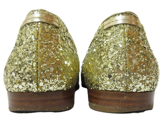 Miu Miu Ballerine da Opera con Frange Glitter D'oro - vista 5