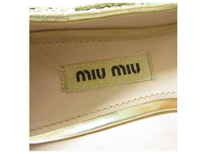 Miu Miu Ballerine da Opera con Frange Glitter D'oro - vista 8