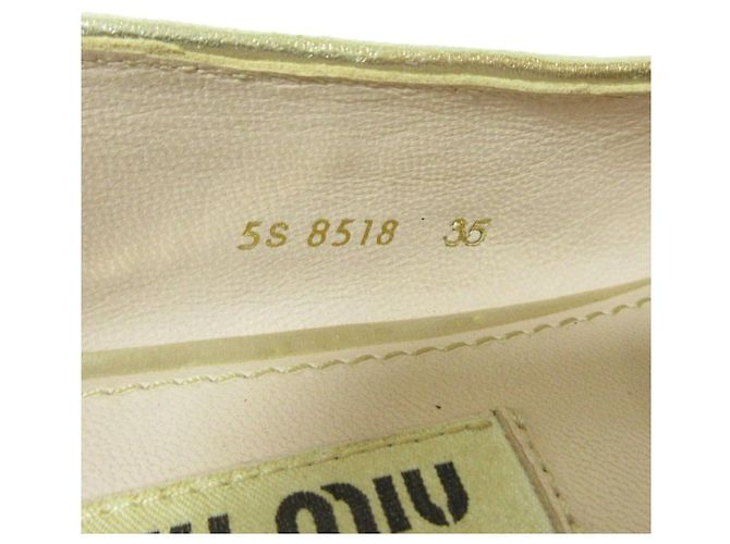 Miu Miu Ballerine da Opera con Frange Glitter D'oro - vista 9