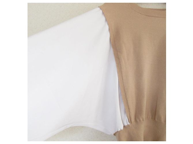 Autre Marque Strickpullover Combo Dolman SILVIAN HEACH Weiß Beige - Ansicht 3