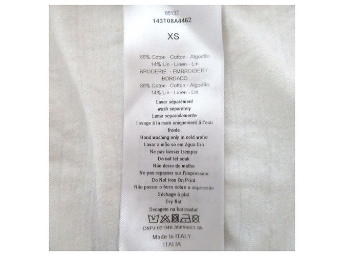 Camiseta de mezcla de algodón y lino Christian Dior Blanco Beige - vista 4