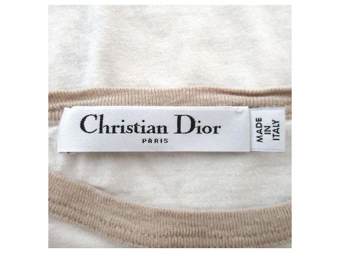 Camiseta de mezcla de algodón y lino Christian Dior Blanco Beige - vista 6