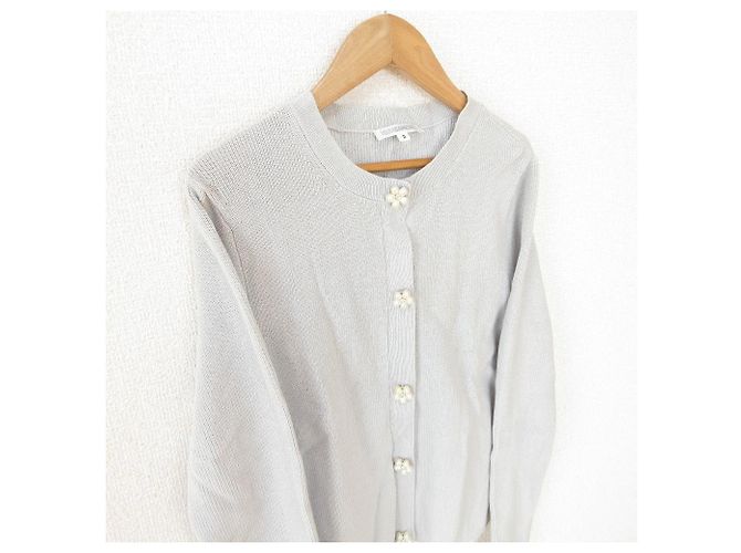 Autre Marque Helle Strickjacke mit Bijou-Knöpfen NARACAMICIE Grau - Ansicht 3