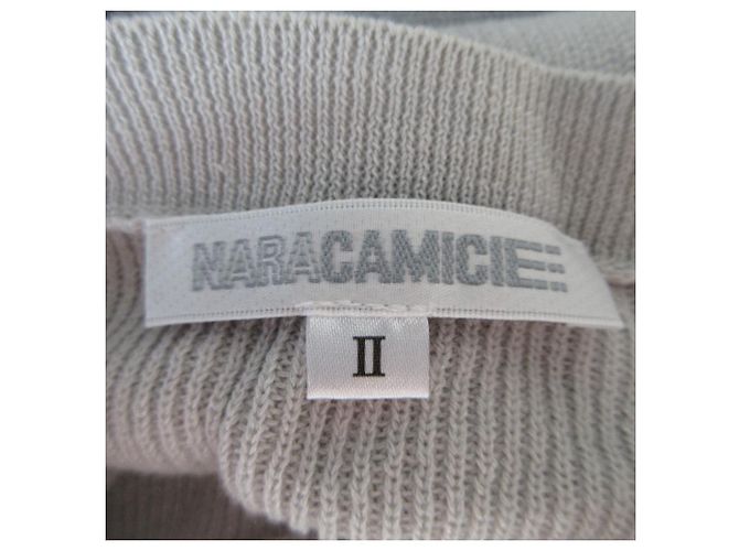 Autre Marque Helle Strickjacke mit Bijou-Knöpfen NARACAMICIE Grau - Ansicht 5