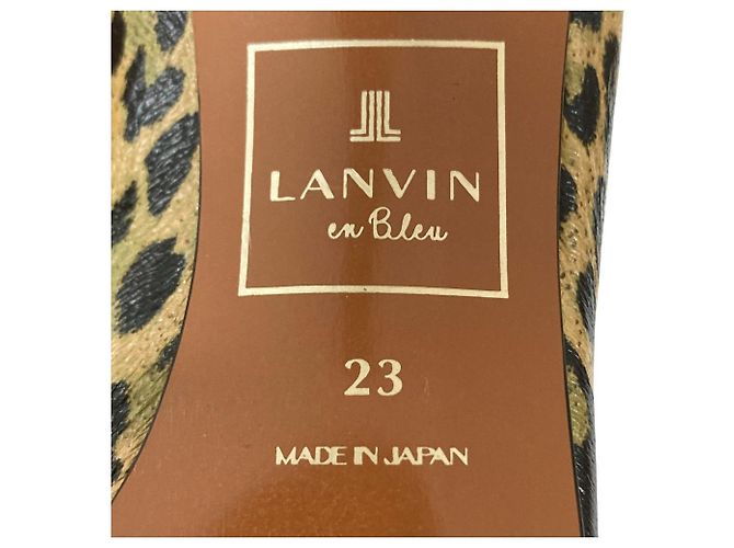 Décolleté Leopardo LANVIN in Blu Nero Beige - vista 10