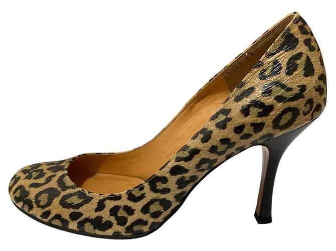 Décolleté Leopardo LANVIN in Blu Nero Beige - vista 2