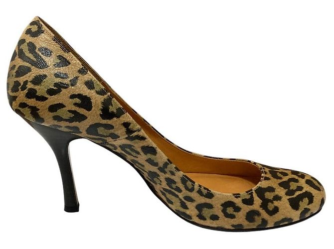 Décolleté Leopardo LANVIN in Blu Nero Beige - vista 3