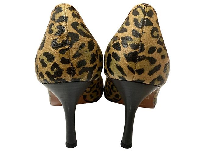 Décolleté Leopardo LANVIN in Blu Nero Beige - vista 4