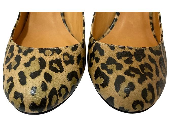 Décolleté Leopardo LANVIN in Blu Nero Beige - vista 5