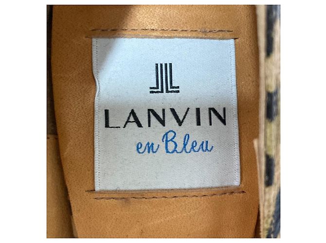 Décolleté Leopardo LANVIN in Blu Nero Beige - vista 9