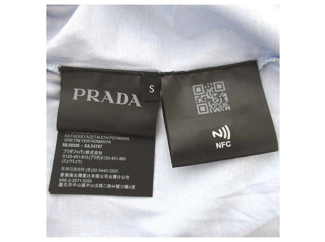 Camiseta de algodón bordada con logo en el pecho de Prada Azul - vista 5