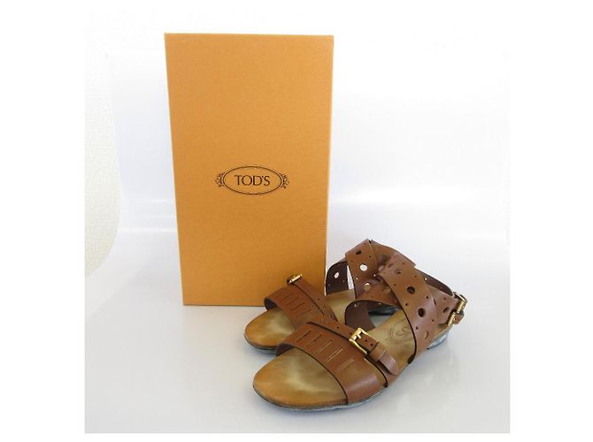 Sandali piatti in pelle Tod's Marrone - vista 13