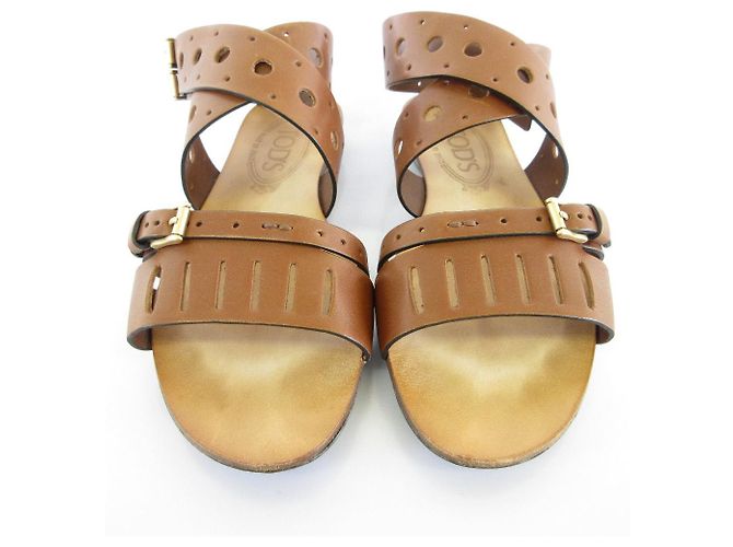 Sandali piatti in pelle Tod's Marrone - vista 4