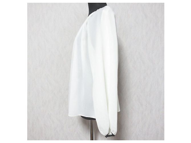Autre Marque Pullover-Bluse aus flüssigem Georgette TOMORROWLAND Weiß Aus weiß - Ansicht 3