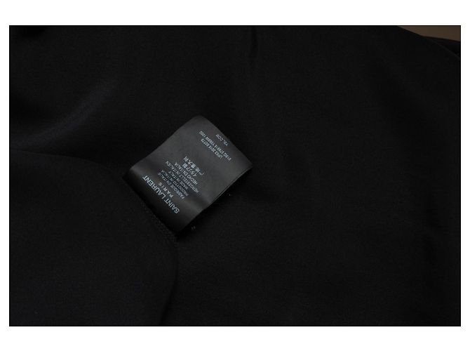 Camicia in seta nera Saint Laurent 2016 Nero - vista 5