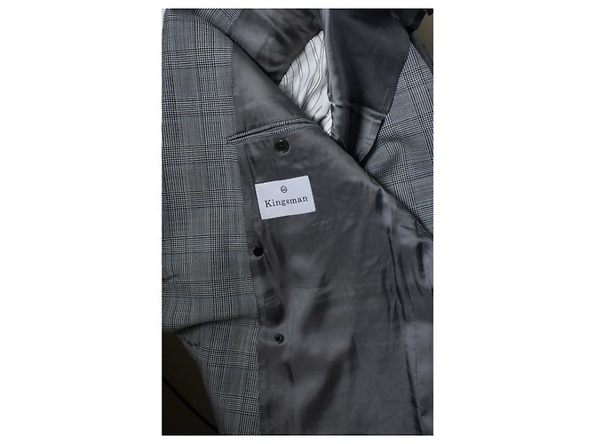 Autre Marque Kingsman Blazer, Prinz von Wales Blau Grau - Ansicht 5
